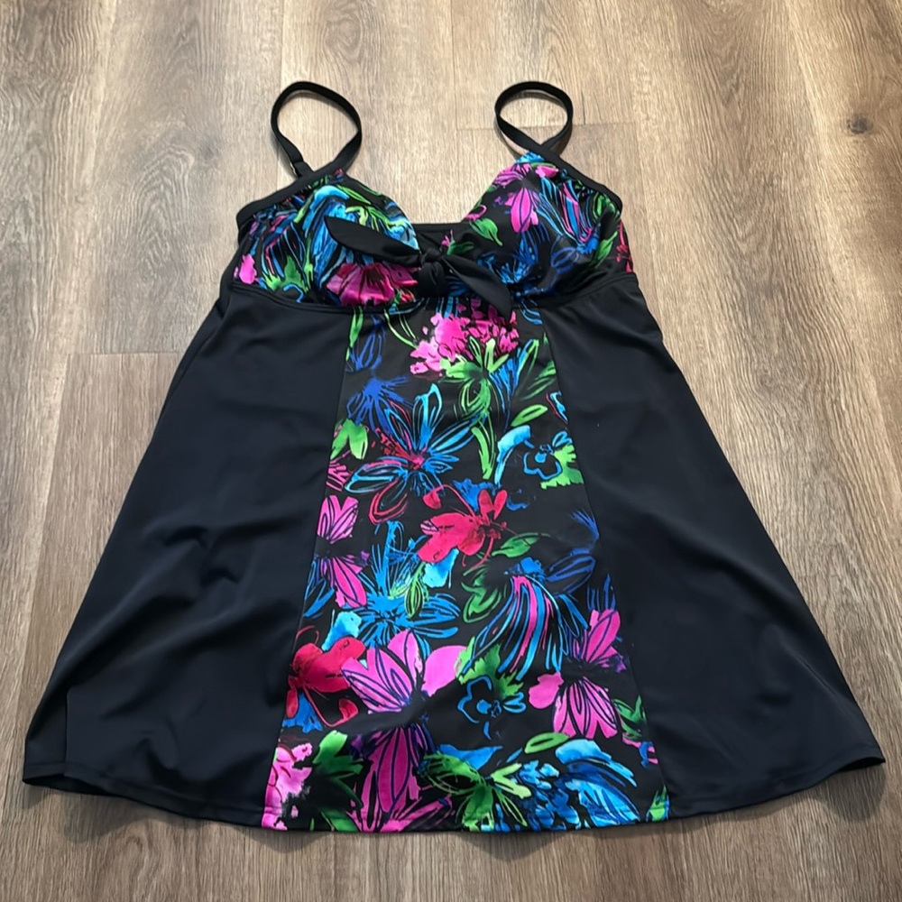 Fit 4 U Printed Swim Romper Dress 14
